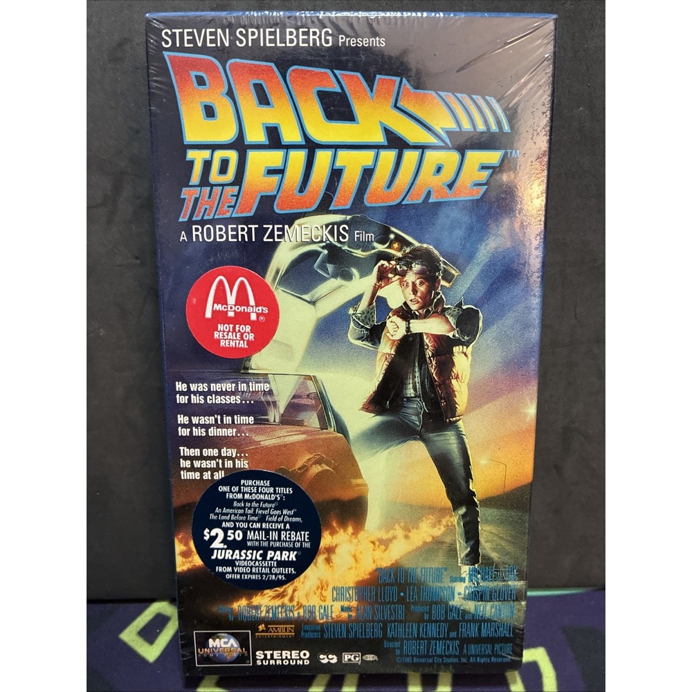 Back To The Future VHS Tape McDonalds PROMO NEW SEALED MCA Watermark W/ Stickers